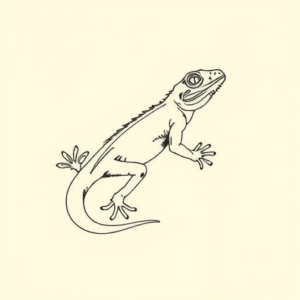 Fine Line Lizard Tattoo