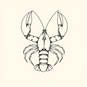 Fine Line Lobster Tattoo
