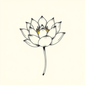 Fine Line Lotus Tattoo