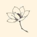 Fine Line Magnolia Tattoo