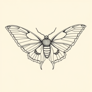 Fine Line Mothman Tattoo