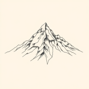 Fine Line Mountain Tattoo