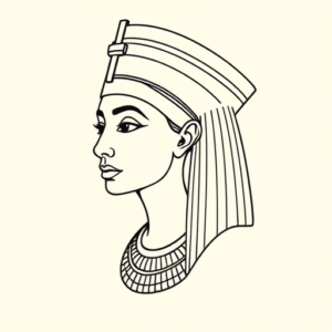 Fine Line Nefertiti Tattoo