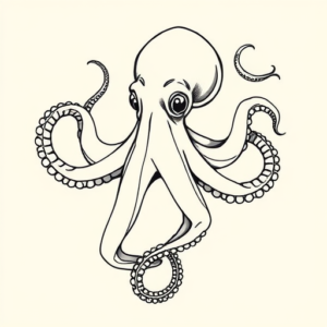 Fine Line Octopus Tattoo