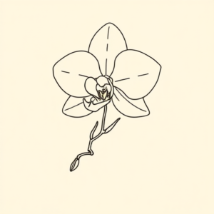 Fine Line Orchid Tattoo