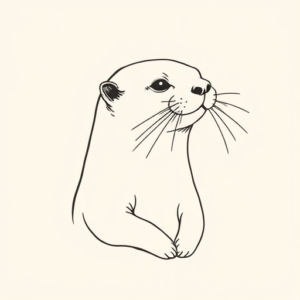 Fine Line Otter Tattoo