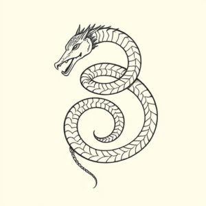 Fine Line Ouroboros Tattoo