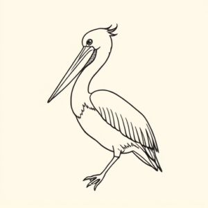 Fine Line Pelican Tattoo