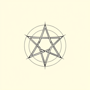 Fine Line Pentagram Tattoo
