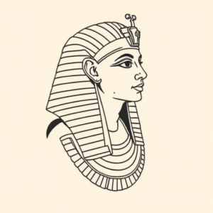 Fine Line Pharaoh Tattoo