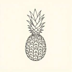 Fine Line Pineapple Tattoo