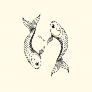 Fine Line Pisces Tattoo