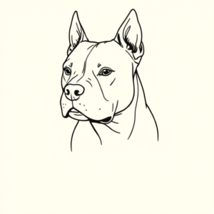 Fine Line Pitbull Tattoo