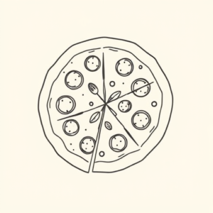 Fine Line Pizza Tattoo