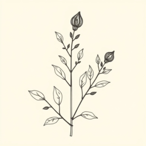 Fine Line Plant Tattoo