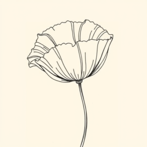 Fine Line Poppy Tattoo