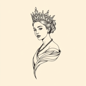 Fine Line Queen Tattoo