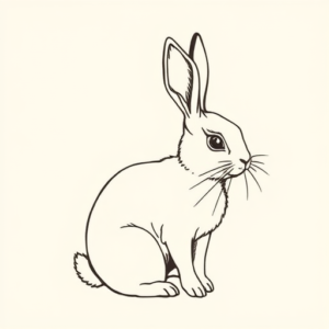 Fine Line Rabbit Tattoo