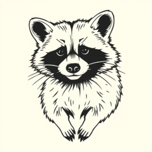 Fine Line Raccoon Tattoo
