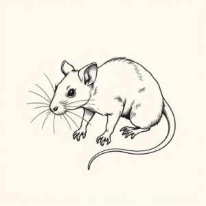 Fine Line Rat Tattoo