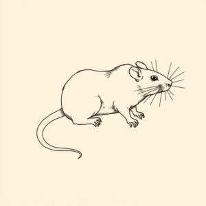 Fine Line Rat Tattoo