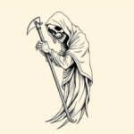 Fine Line Reaper Tattoo