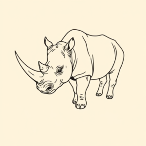 Fine Line Rhino Tattoo
