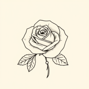 Fine Line Rose Tattoo