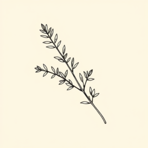 Fine Line Rosemary Tattoo