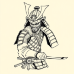 Fine Line Samurai Tattoo