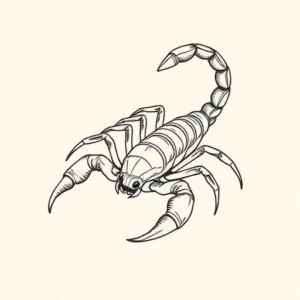 Fine Line Scorpion Tattoo