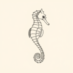 Fine Line Seahorse Tattoo