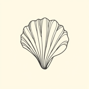 Fine Line Seashell Tattoo