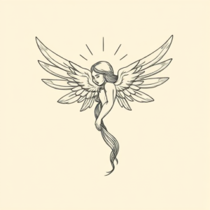 Fine Line Seraphim Tattoo