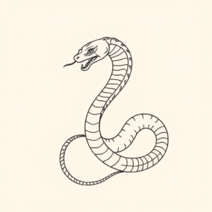 Fine Line Serpent Tattoo