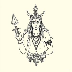 Fine Line Shiva Tattoo