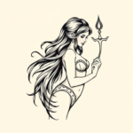 Fine Line Siren Tattoo