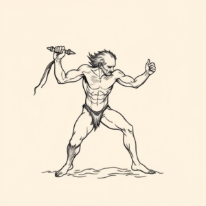 Fine Line Sisyphus Tattoo