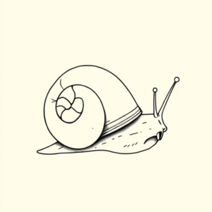 Fine Line Snail Tattoo