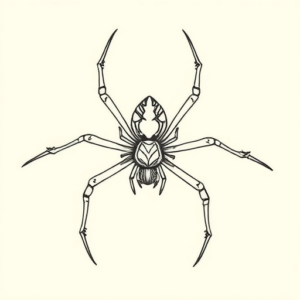 Fine Line Spider Tattoo