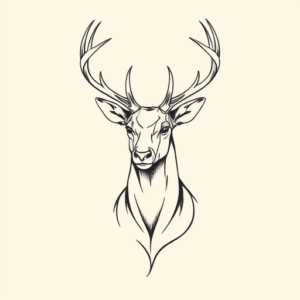 Fine Line Stag Tattoo