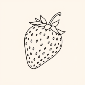 Fine Line Strawberry Tattoo