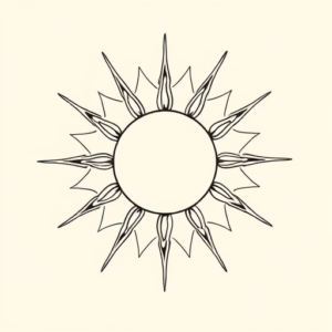Fine Line Sun Tattoo