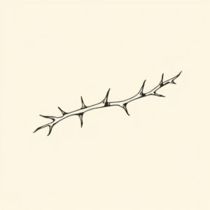 Fine Line Thorn Tattoo