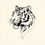 Fine Line Tiger Tattoo