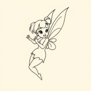 Fine Line Tinkerbell Tattoo