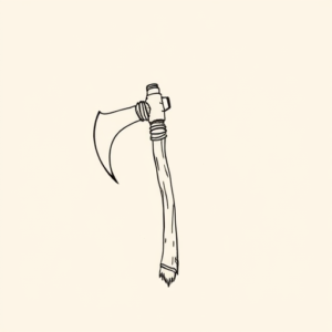 Fine Line Tomahawk Tattoo