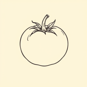 Fine Line Tomato Tattoo