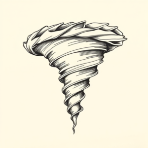 Fine Line Tornado Tattoo