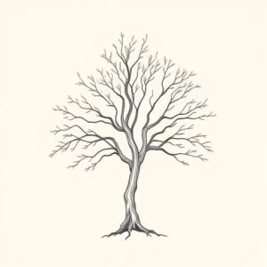 Fine Line Tree Tattoo